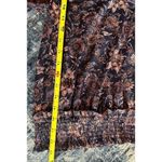 Evereve  Floral Smocked Mesh Top Women’s Large Boho Half Sleeve Tie Neck Ruffle Photo 5