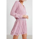 Rails Jasmine Lucia Stripe Smocked Waist Long Sleeve Linen Blend Mini Dress S Photo 1