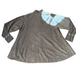Catherine Bacon Women Silk Corduroy Shirt Tunic M Art Brown Tie Dye Lagenlook Size M Photo 1