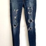 American Eagle AE Jegging Dark Wash Ripped Rips Distressed Jeggings Jeans 2 REG Photo 0