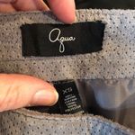 AQUA  Grey Suede Leather Lazer Cut Moto Zip Mini Skirt Womens XS Fall Classic Photo 2