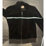 Juicy Couture Vintage Y2K Black Velour Zip Up Small Photo 4