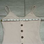 Privacy Please  Neutral Beige Ribbed Mini Dress with Tortoise Buttons Size XXS Photo 11