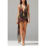 Jaded London  Mini Cindy Plunge Neck Mini Dress, Dark Romantic Cheetah, 2 (US) Photo 2