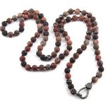 Necklace Brectiated Jasper & Pave Bead Necklace w/Pave Covered Lobster Clasp NEW Photo 0