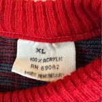 Vintage 70’s Aspen Ski Red Blue Intarsia Pattern Crewneck Sweater Sz XL Photo 12