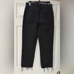 Madewell  Women's High Waist Classic Straight Jeans Black Frayed Hem, Size 27 Photo 4