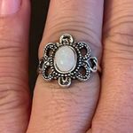 Oval simulated opal silver plated ring size 7.75 Photo 8