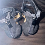 Nicole Miller  women’s Black High heels‎ Faux Suede strap high Heels size 10 MWOB Photo 3