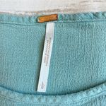 Free People Clear Skies Turquoise Blue Asymmetrical Long Sleeve Tunic Dress Sz L Photo 3