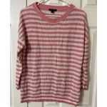 J.‎ Crew Heathered Striped Pink White LINEN Blend Sweater Photo 1