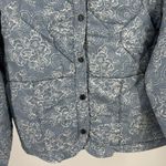 Kensie Light Blue Women's quilted puffer Jacket coat M floral snap front warm Photo 6