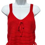 No Boundaries  Juniors Knit Crop Top S Red Fringe Y2K Festival Crochet Coquette Photo 2