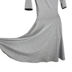 LuLaRoe Nicole Solid Gray Elbow Sleeve Fit & Flare Dress Photo 9