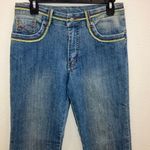 AZI Colorful Stitching detail Midrise Straight Leg Jeans size 31 #719 Blue Photo 1