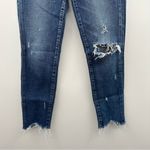 Moussy Vintage Glendele Skinny Leg Distressed Raw Hem Jeans Sz 27 Blue Photo 3