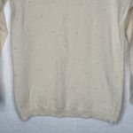 Breckenridge VTG‎  Cream Angora Lambswool Pearl Beaded Pullover Sweater Womens PM Photo 6