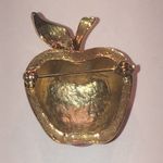 Red Enamel Apple Teacher School Vintage Brooch Photo 3