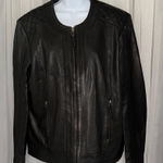 Sleek Black Leather Jacket for Women Size XL Photo 0