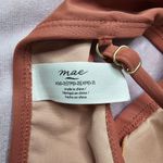 Mae Pink Mauve Floral Embroidered Padded Adjustable Bikini Top XS Photo 3