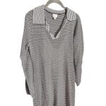 A New Day  Long Sleeve Maxi Sweater Dress Black White Stripe Size Medium Photo 2