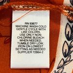 Liz Claiborne  Women’s Blouse V-neck Short Sleeves Orange White Floral Size Large Photo 11