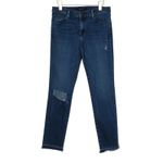 J Brand Revolve Mid Rise Skinny Swift Destruct Jeans Ripped Dark Wash Size 31 Photo 3