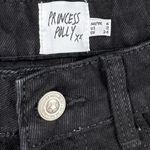 Princess Polly  - High Waist Distressed Denim Shorts in Black Photo 1
