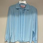 Jaclyn Smith  Sky Blue Satin Blouse Photo 0
