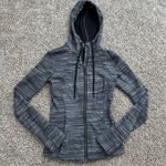 Lululemon gray striped zip up jacket size 4 Photo 4