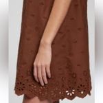 Gap Brown Eyelet scalloped hem mini dress M Photo 2