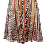 Nicole Miller Halter Scarf Satin Dress 6 Boho Floral Hippie Gypsy Festival Orange Photo 6