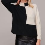 Whistles Black Checkerboard Wool Sweater Photo 0