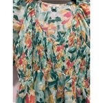 JODIFL Multicolored Floral Short Flutter Sleeve Peplum Top Women's Size Medium Photo 3