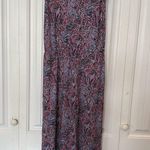 Talbots Red And Blue Paisley Midi Dress Size P Photo 0