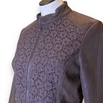 Live a Little LAL Vegan Leather Lace Moto Jacket Brown Lined Size Small Photo 2