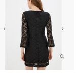 Desigual Dress Floral Embroidered Lace Bell Sleeve Black Size 44 Large cyberpunk Photo 3