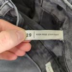 PacSun High-rise Straight Leg Jeans Black Distressed Women's Size 29 Rigid Denim Photo 8