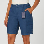 NYDJ NWT  cargo bermuda shorts linen in blue horizon, Photo 0