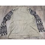 Black Rainn  Green Denim Full Zip Mock Neck Jacket Knit Sleeves Large Photo 6