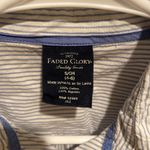 Faded Glory  size small blue and white striped button up shirt #stripes Photo 2