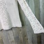 Moda International Medium White Crocheted Long Sleeve V Photo 3