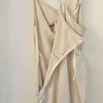 Missguided  Asymmetric Drape Midi Satin Dress in Cream Size 6 NWT Photo 9