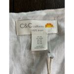 C&C California  100% Linen Top Womens Sz M Blue & White Crop Boho Coastal NWT Photo 4