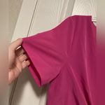 Everly  Hot Pink Tie Front Short Sleeve Shift Mini Dress Photo 4