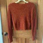 Love Tree  Small Teen Girls Women's Orange Button Down Cropped Sweater Preowned Photo 2