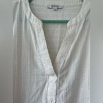Madewell  Lakeline Popover Top, short sleeve, v-neck, peplum back, cream; size L Photo 3