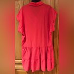 ZARA  Jeweled‎ Button Ruffle Tiered Drop Waist Orange Mini Dress Size Medium Photo 7