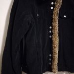 Disneyland Resort L Corduroy Fur Trim Snap Park Jacket in Black Brown Photo 3