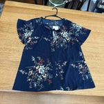 Bloomchic  navy flutter sleeve blouse with floral print size 12 SEE DESCRIPTION Photo 10